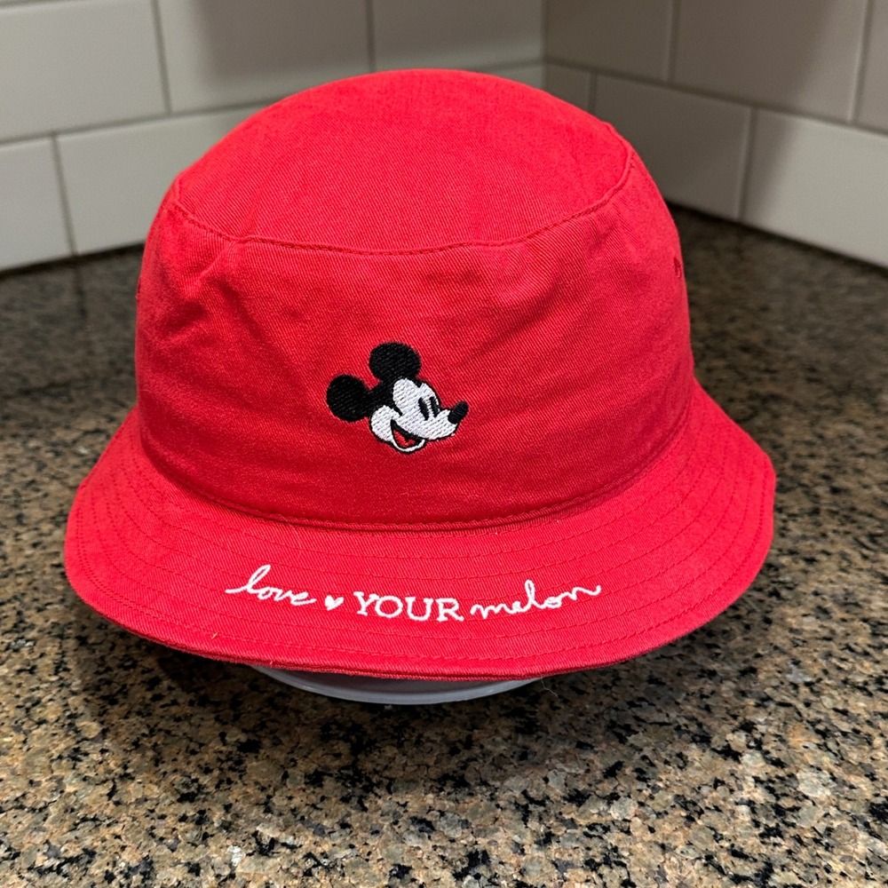 Mickey Mouse Disney x Love Your Melon Bucket Hat Adult S/M‎ Red Cotton